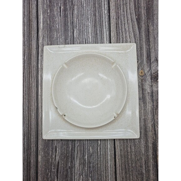 Vintage MCM Hyalyn Pottery Ashtray No. 45 Made In USA 8.2 MCM Cream Spotted - Picture 1 of 10